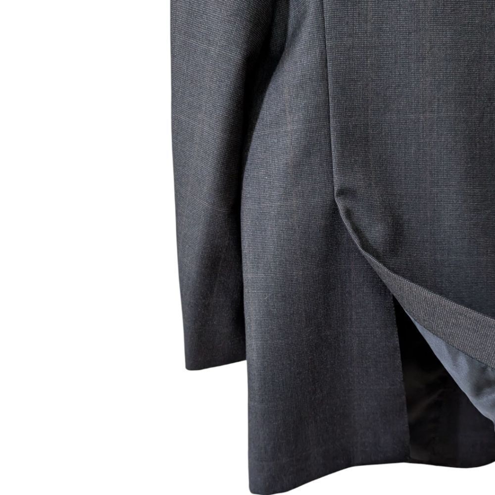 Ermenegildo Zegna Switzerland Men's US 42 Tartan Navy Two Button Wool Blazer - Picture 5 of 12